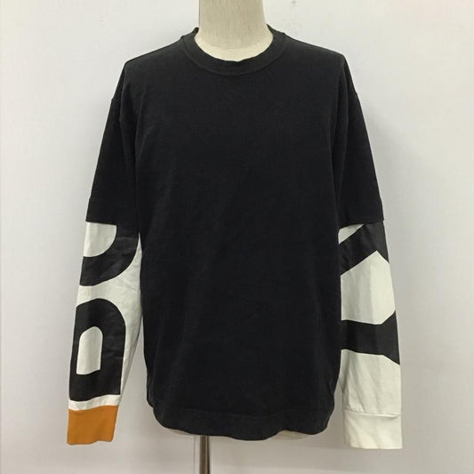 バーバリーロンドン Burberry London カットソー 長袖 長袖カットソー クルーネックカットソー ロングスリーブカットソー プリントTシャツ M プリント 白 / ホワイト / X 黒 / ブラック /  メンズ USED 古着 中古 10110390