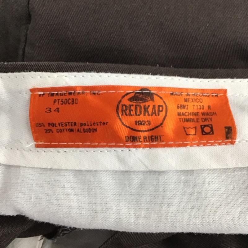 レッドキャップ RED KAP パンツ チノパン チノパン スリムパンツ カジュアルパンツ 34インチ 無地 茶 / ブラウン /  メンズ USED 古着 中古 10126115