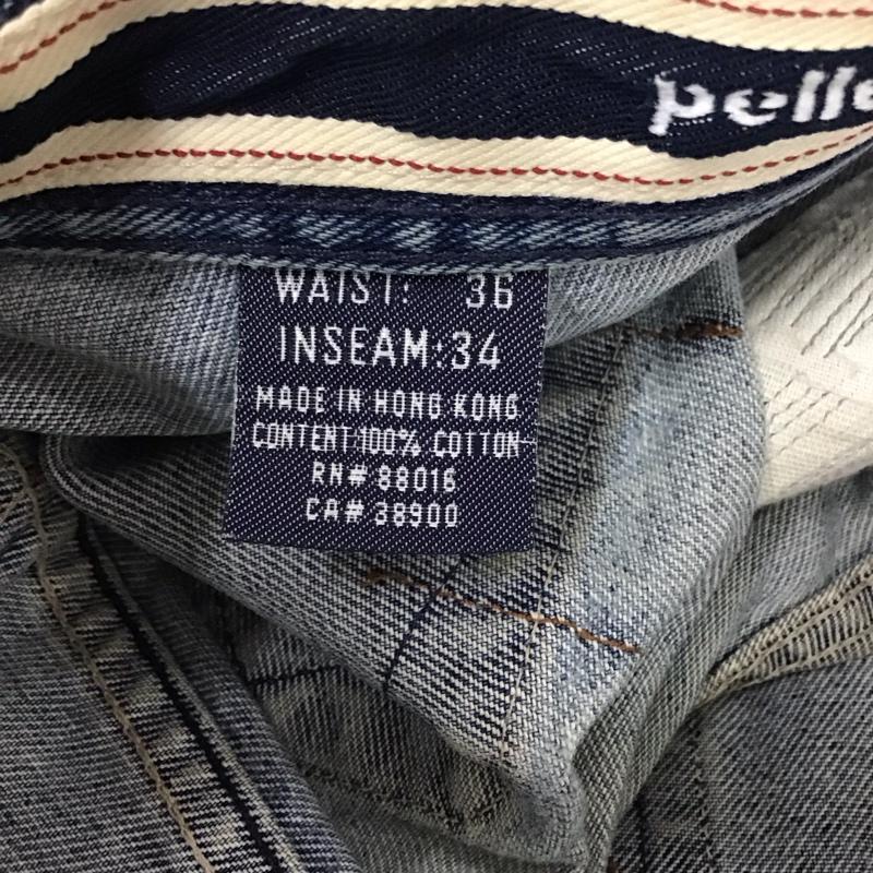 ペレペレ PELLEPELLE パンツ デニム、ジーンズ デニムパンツ ワイドパンツ カジュアルパンツ 36 ロゴ、文字 インディゴ / インディゴ / メンズ USED 古着 中古 10137035