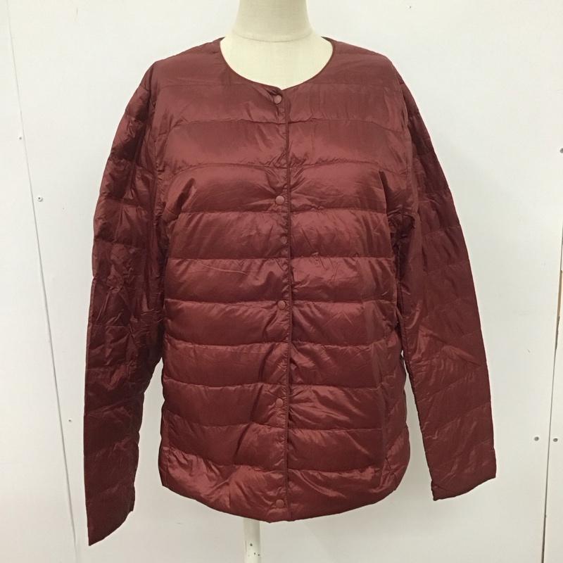 ユニクロ UNIQLO ジャケット、上着 ジャケット、ブレザー 211-409116 ダウンジャケット アウター カジュアルジャケット XL 無地 えんじ / ワインレッド / レディース USED 古着 中古 10109011