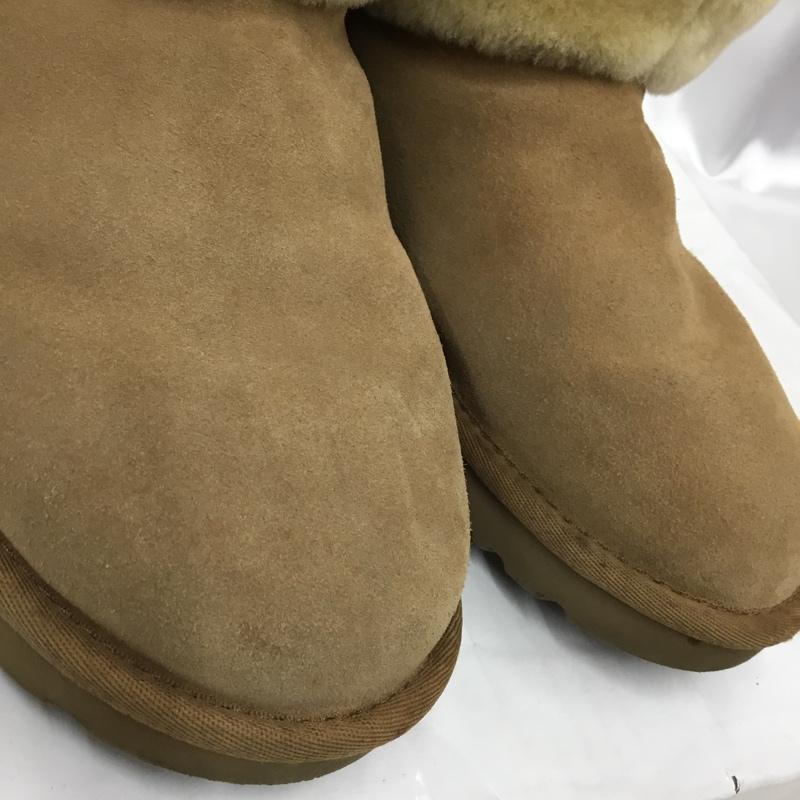 アグ UGG ブーツ 一般 1012391 TANIA シープスキンファー ヘリンボーン 24cm 箱有 24.0cm 無地 ベージュ / ベージュ / レディース USED 古着 中古 10105886