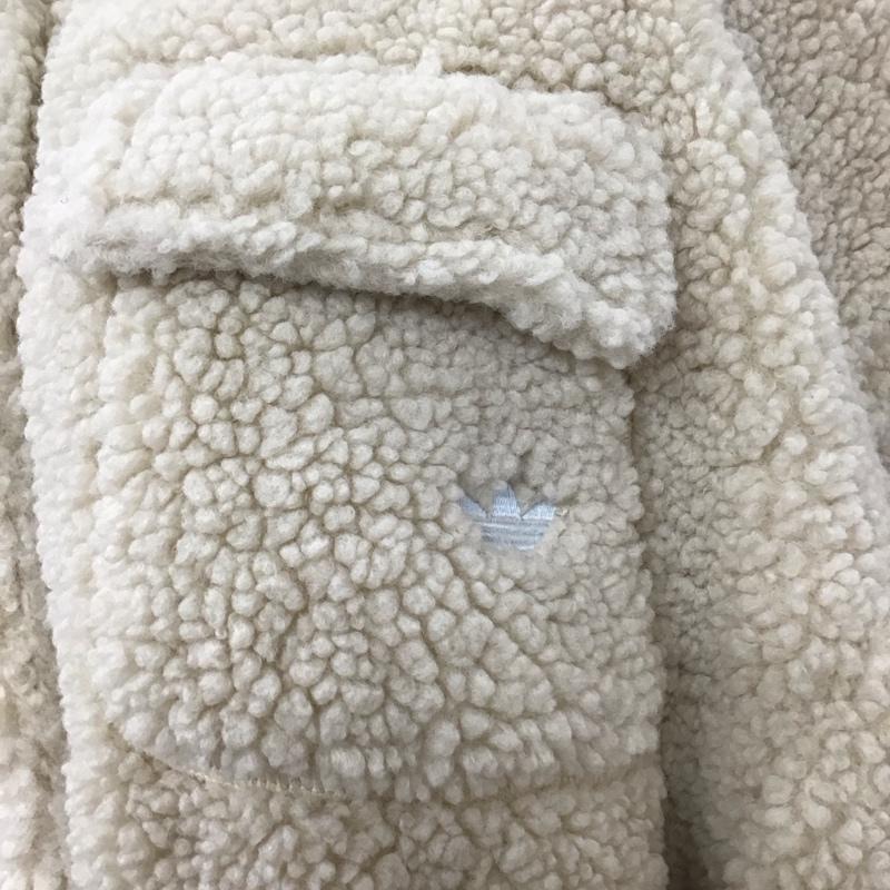 アディダス adidas コート コート一般 HC0308 SHERPA JKT ボア フリース ロングジャケット S ワンポイント オフホワイト / オフホワイト / レディース USED 古着 中古 10120860