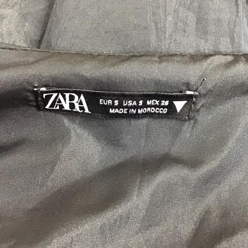 ザラ ZARA カットソー 半袖 7982 201 800 パフスリーブ カシュクール S 無地 黒 / ブラック / レディース USED 古着 中古 10120344