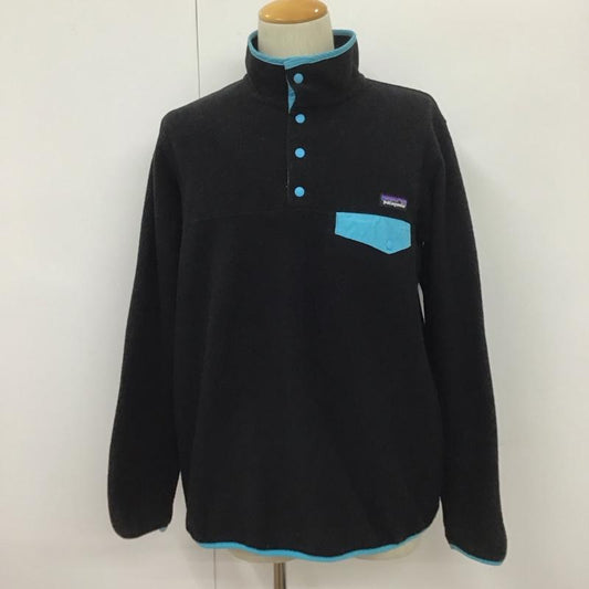 パタゴニア patagonia カットソー 長袖 25455FA15 シンチラスナップT フリースプルオーバー 長袖カットソー L ロゴ、文字 黒 / ブラック /  レディース USED 古着 中古 10110351