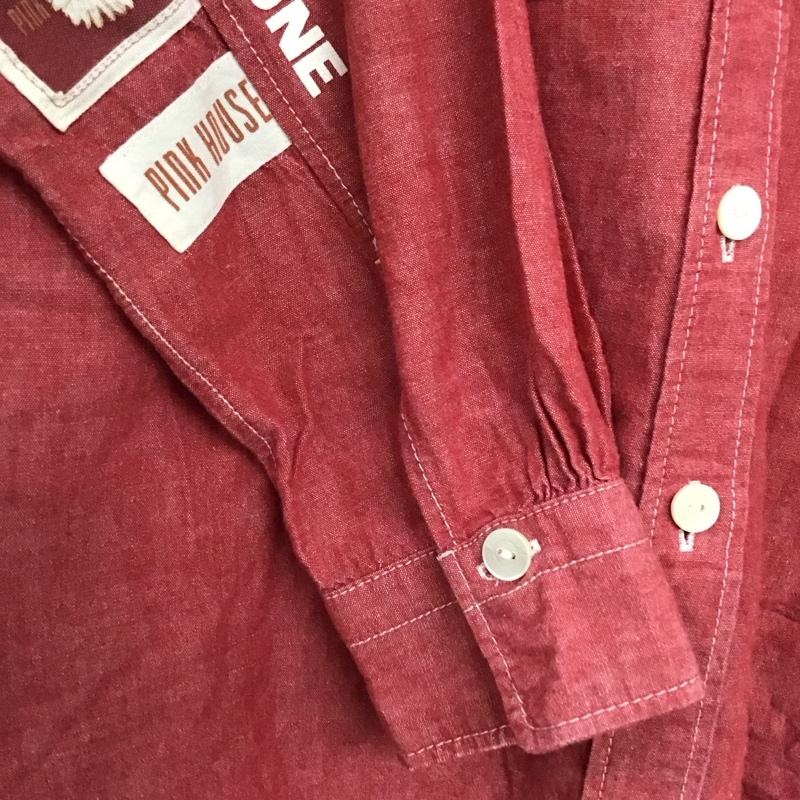 ピンクハウス PINK HOUSE シャツ、ブラウス 長袖 A2111FB ロゴ、文字 赤 / レッド / レディース USED 古着 中古 10138618