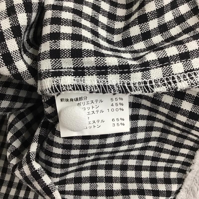 ページボーイ PAGEBOY カットソー 七分袖 FREE 無地 X チェック 白 / ホワイト / X 黒 / ブラック /  レディース USED 古着 中古 10114002