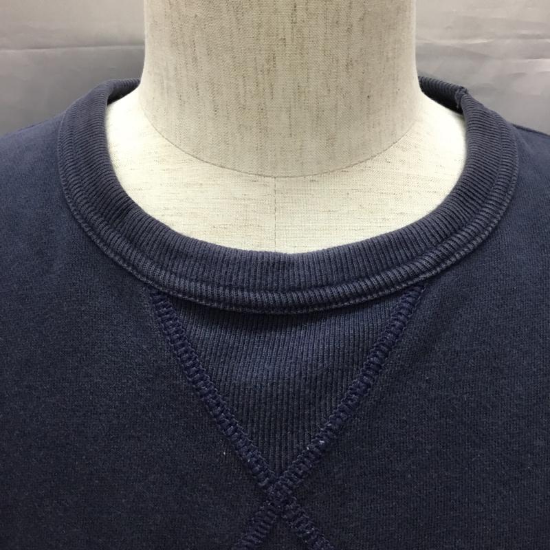 ポロジーンズカンパニー POLO JEANS COMPANY トレーナー 長袖 長袖トレーナー スウェット クルーネック リブスウェットカットソー L ロゴ、文字 紺 / ネイビー / メンズ USED 古着 中古 10114995