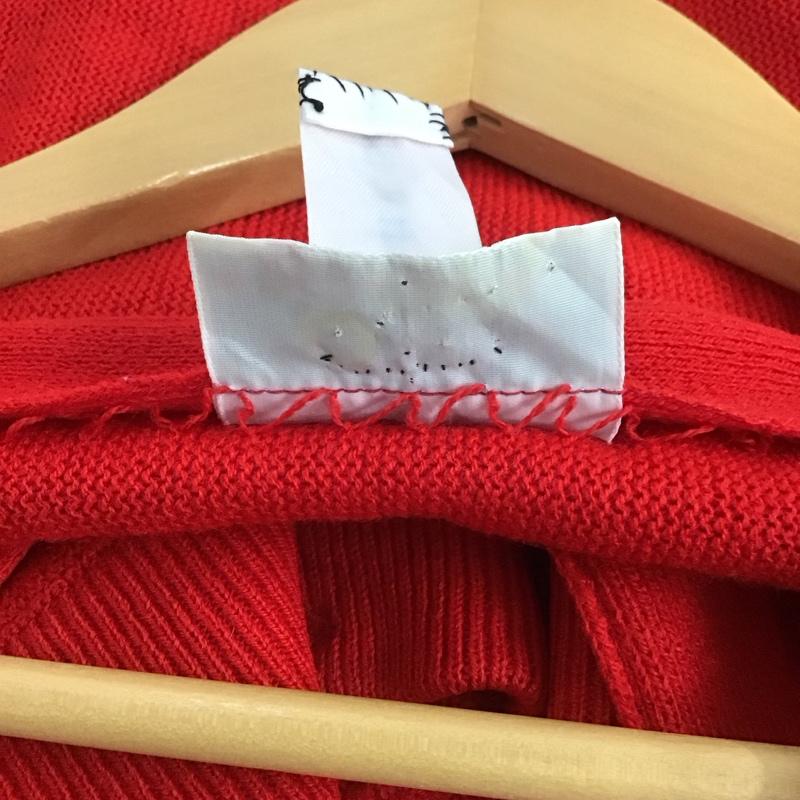 ラコステ LACOSTE カーディガン 長袖 長袖カーディガン ニットカーデガン 前開き ロゴ、文字 赤 / レッド / メンズ USED 古着 中古 10147616