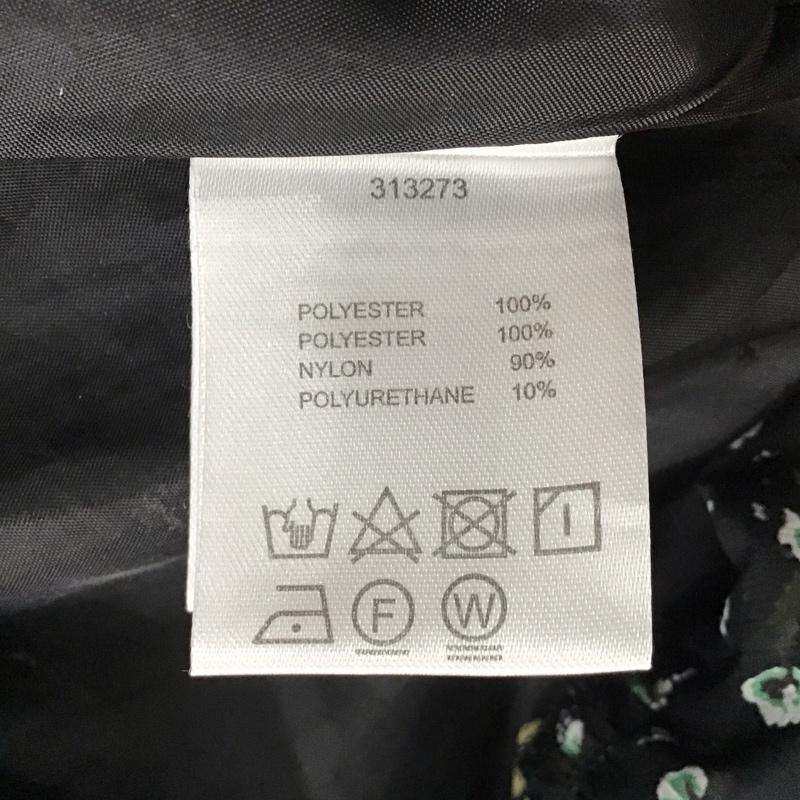 ダブルクローゼット w closet ワンピース ロングスカート 313273 半袖 シャーリング 総柄 黒 / ブラック / レディース USED 古着 中古 10116478
