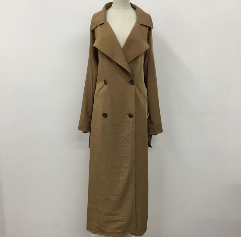 リエディ Re:EDIT ジャケット、上着 ジャケット、ブレザー ロングジャケット カラージャケット ラグラン アウター M 無地 茶 / ブラウン / レディース USED 古着 中古 10115812