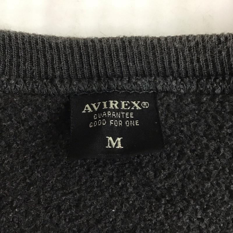 アヴィレックス AVIREX トレーナー 長袖 6173456 スウェット クルーネック 長袖トレーナー M 無地 黒 / ブラック / メンズ USED 古着 中古 10107294