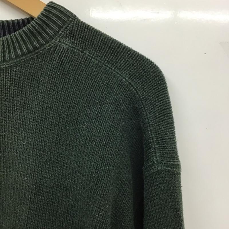 トミーヒルフィガー TOMMY HILFIGER ニット、セーター 長袖 長袖ニットカットソー クルーネック セーター 90s M ロゴ、文字 緑 / グリーン / メンズ USED 古着 中古 10129826