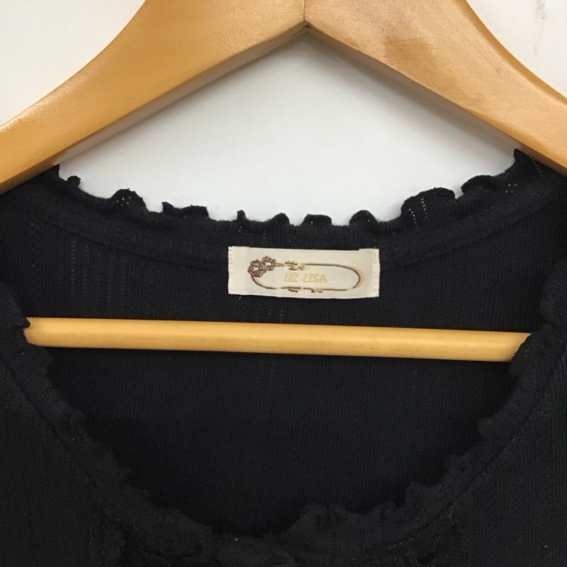 リズリサ LIZ LISA カットソー 七分袖 無地 黒 / ブラック / レディース USED 古着 中古 10137312