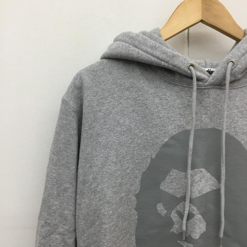 アベイシングエイプ A BATHING APE パーカー 長袖 A BATHING APE PULLOVER HOODIE XXL ロゴ、文字 X プリント 灰 / グレー /  メンズ USED 古着 中古 10124625