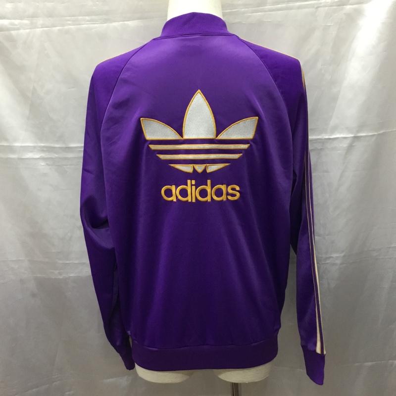 アディダス adidas ジャケット、上着 ジャンパー、ブルゾン ジップアップジャケット ジャージ 長袖ジャケット 古着 ヴィンテージ スポーツウェア 80s usa製 L ロゴ、文字 紫 / パープル / メンズ USED 古着 中古 10110999
