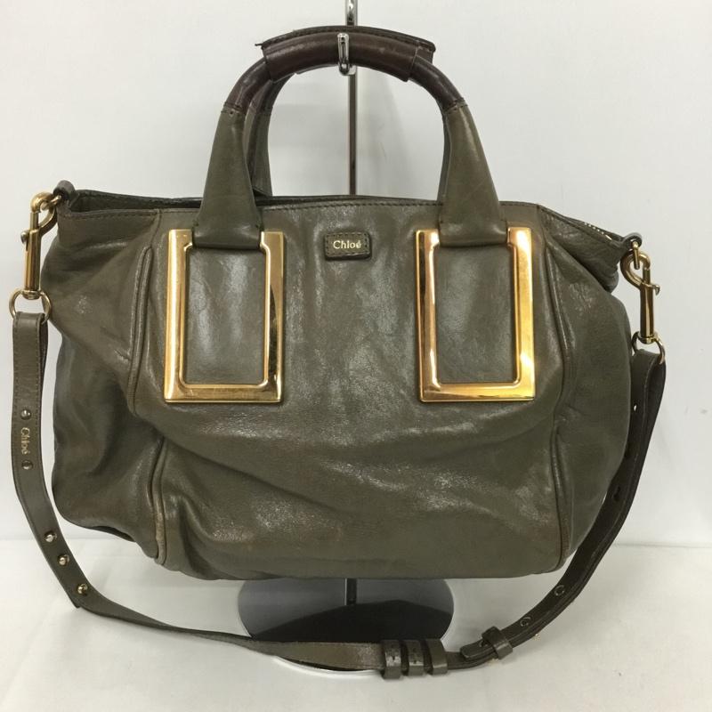 クロエ Chloe ハンドバッグ ハンドバッグ 2WAY ショルダー エテル ロゴ、文字 カーキ / カーキ / レディース USED 古着 中古 10124285