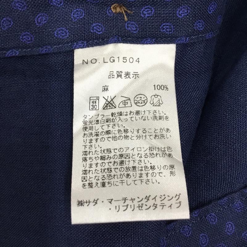 カマクラシャツ 鎌倉シャツ シャツ、ブラウス 長袖 長袖シャツ カラーシャツ ポケットシャツ 長袖カットソー L 総柄 紺 / ネイビー / メンズ USED 古着 中古 10119402