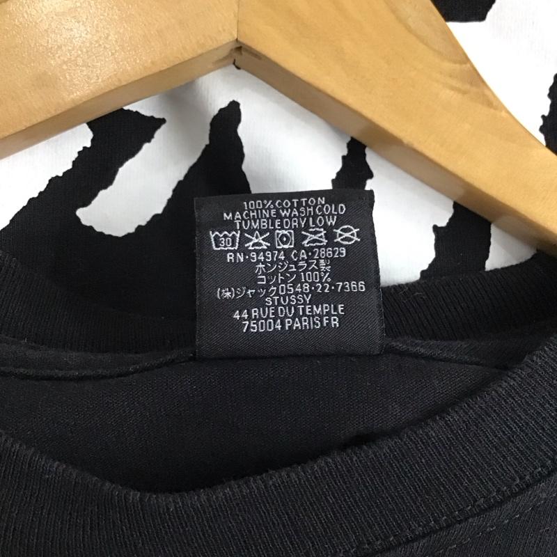 ステューシー STUSSY カットソー 長袖 長袖カットソー プリントカットソー クルーネック DSM GINZA M ロゴ、文字 黒 / ブラック / メンズ USED 古着 中古 10136590