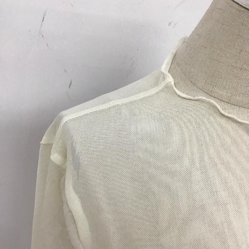 ザラ ZARA カットソー 長袖 5039 316 715 チュールカットソー シアー スタンドネック M 無地 アイボリー / アイボリー / レディース USED 古着 中古 10122873