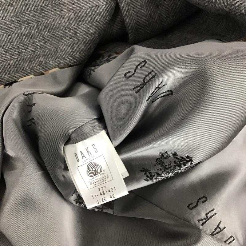 ダックス DAKS コート コート一般 ファー付き ロング丈 42 無地 灰 / グレー / レディース USED 古着 中古 10133755