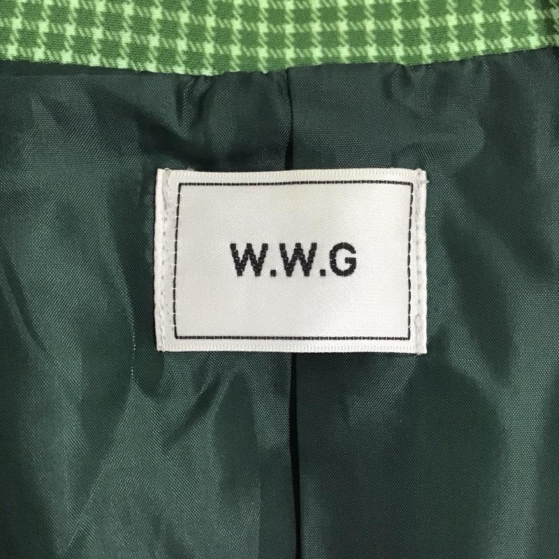 フーズフーギャラリー WHO S WHO gallery ジャケット、上着 ジャケット、ブレザー wwz1011407a0001 シェパードチェックジャケット 半袖ジャケット FREE プリント 緑 / グリーン / レディース USED 古着 中古 10116565