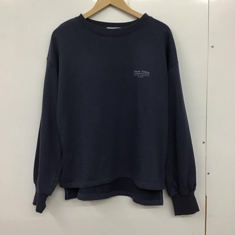 サマンサモスモスブルー Samansa Mos2 blue トレーナー 長袖 FREE ロゴ、文字 X プリント 紺 / ネイビー / レディース USED 古着 中古 10137418