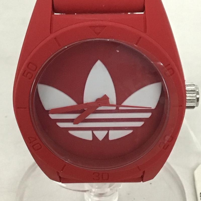 アディダス adidas 腕時計 アナログ(クォーツ式) ADH6168 SANTIAGO ロゴ、文字 赤 / レッド / メンズ USED 古着 中古 10135221