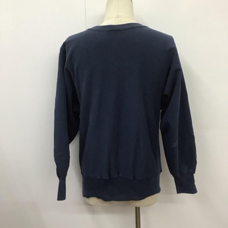 チャンピオン Champion トレーナー 長袖 USA製 スウェット 裏起毛 M ワンポイント 紺 / ネイビー / メンズ USED 古着 中古 10107645