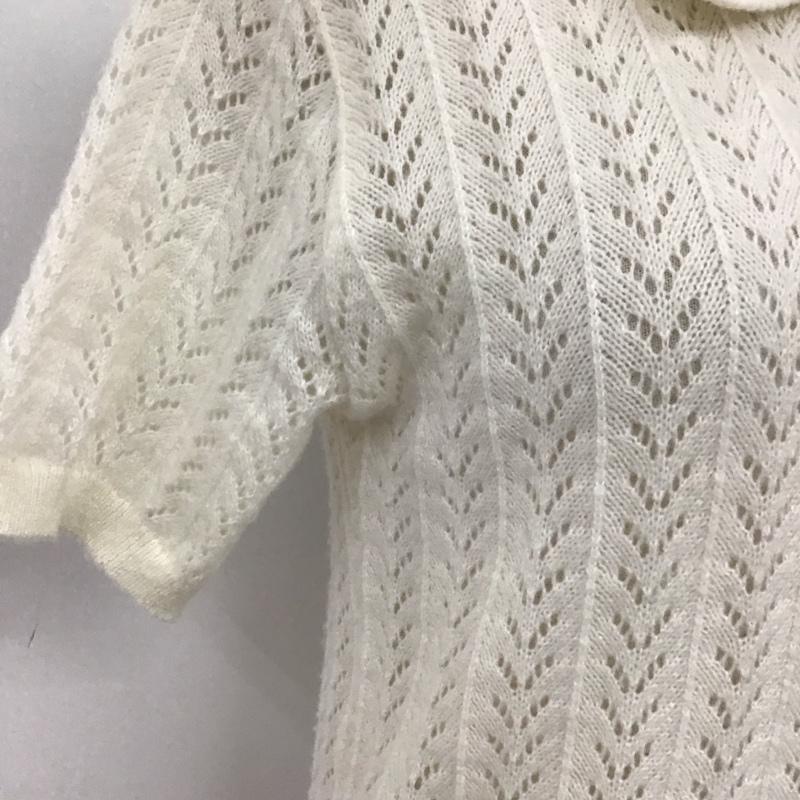 ザラ ZARA ニット、セーター 半袖 7901 829 450 ポロニット 透かし編み S 無地 白 / ホワイト /  レディース USED 古着 中古 10113480