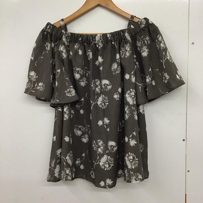 ロッソアーバンリサーチ ROSSOURBANRESEARCH カットソー 半袖 URBAN RESEARCH オリジナル花柄オフショルプルオーバー FREE 総柄 灰 / グレー / レディース USED 古着 中古 10132126