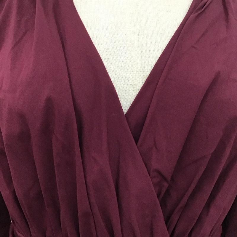 ロイヤルパーティー ROYAL PARTY カットソー 長袖 7483-671-8 カシュクール ペプラム FREE 無地 紫 / パープル / レディース USED 古着 中古 10120052