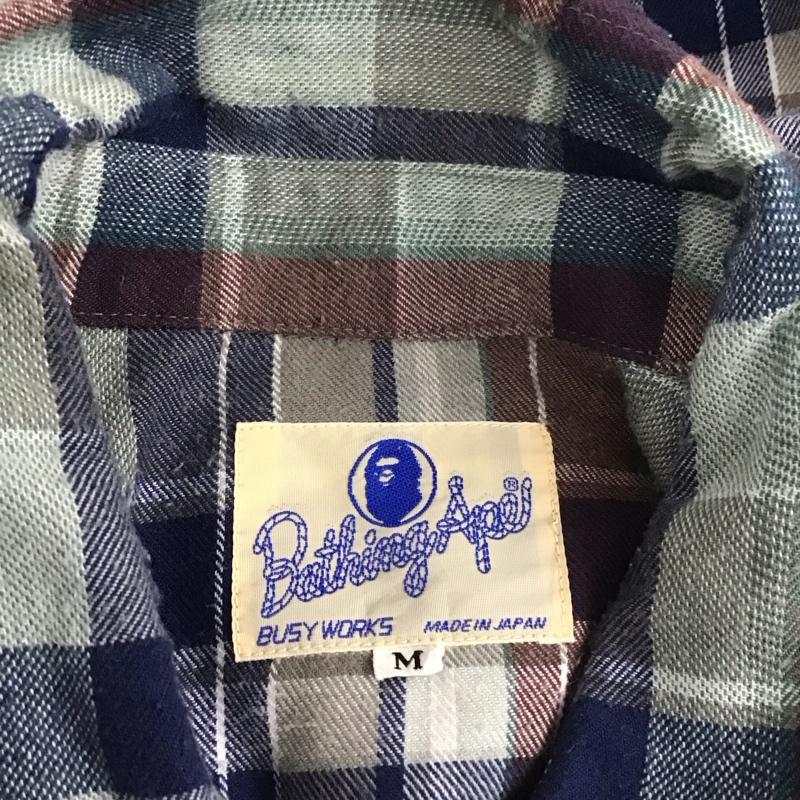 アベイシングエイプ A BATHING APE シャツ、ブラウス 長袖 長袖シャツ カラーシャツ ポケットシャツ 長袖カットソー チェックシャツ 初期 M チェック マルチカラー / マルチカラー /  メンズ USED 古着 中古 10110806
