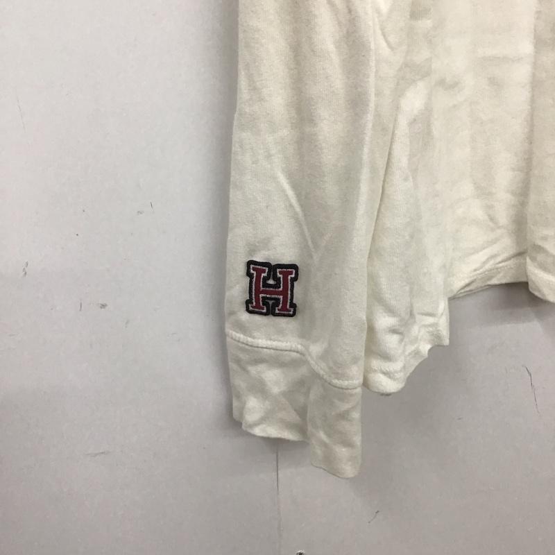 ザラ ZARA カットソー 長袖 長袖カットソー プリントカットソー クルーネック L プリント 白 / ホワイト / レディース USED 古着 中古 10132657