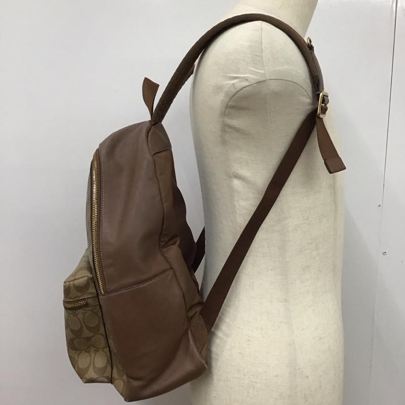 コーチ COACH リュックサック、デイパック リュックサック、デイバッグ F58314 シグネチャー 総柄 茶 / ブラウン / メンズ USED 古着 中古 10123328