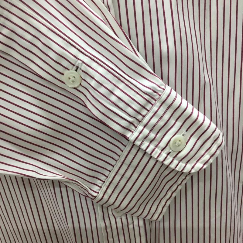 ラルフローレン RALPHLAUREN シャツ、ブラウス 長袖 長袖シャツ カラーシャツ ポケットシャツ 長袖カットソー ストライプシャツ L ストライプ 白 / ホワイト / X 赤 / レッド /  メンズ USED 古着 中古 10113290