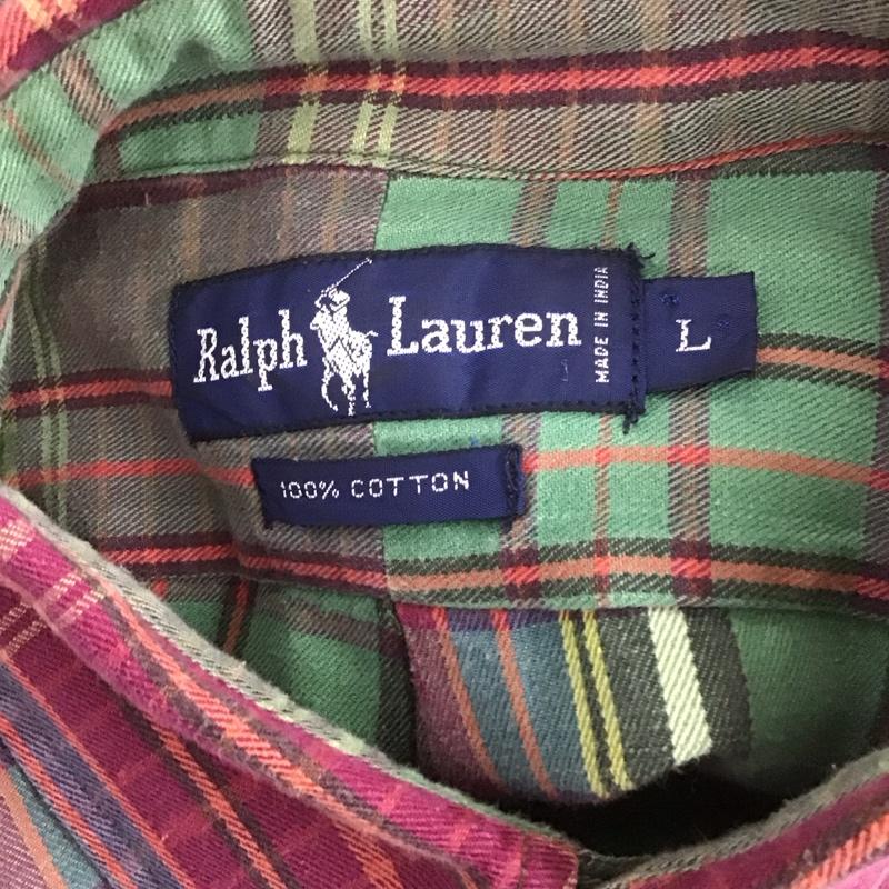 ラルフローレン RALPHLAUREN シャツ、ブラウス 長袖 長袖シャツ チェックシャツ ボタンダウンシャツ カジュアルシャツ 古着 L チェック マルチカラー / マルチカラー / メンズ USED 古着 中古 10106635