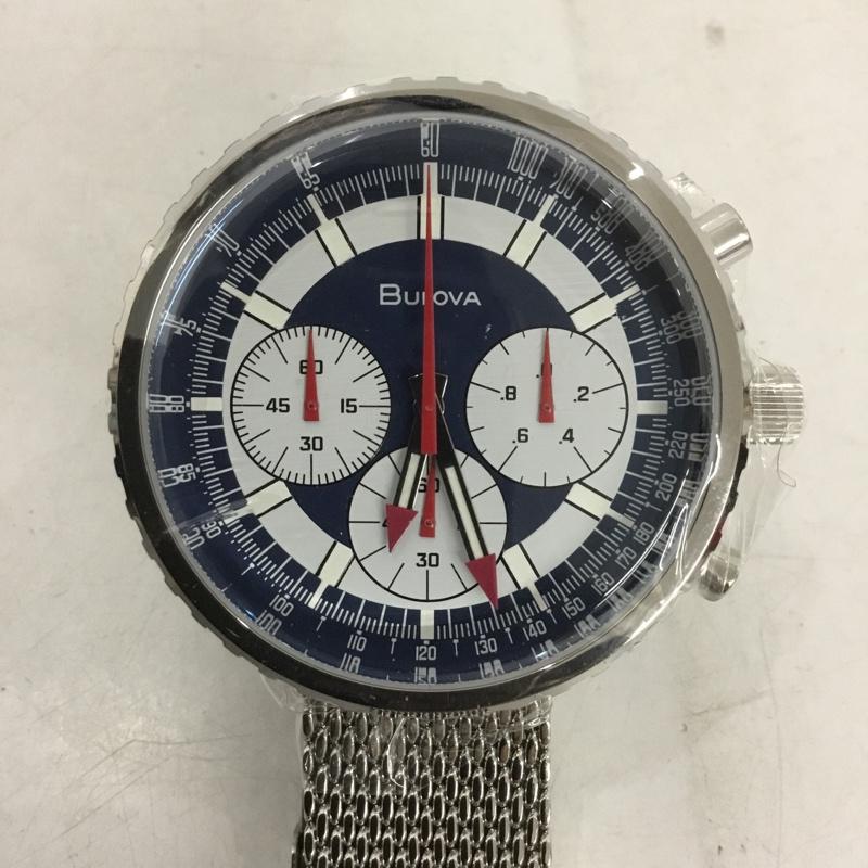 ブローバ BULOVA 腕時計 アナログ(クォーツ式) 96K101 クロノグラフC 箱有 ロゴ、文字 銀 / シルバー / メンズ USED 古着 中古 10133892