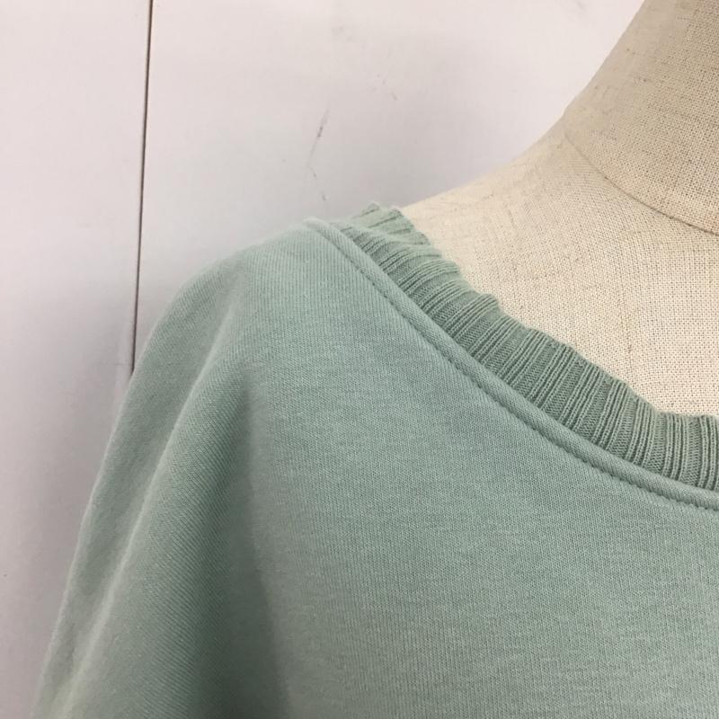 ザラ ZARA トレーナー 長袖 長袖トレーナー スウェット クルーネック リブスウェットカットソー S 無地 緑 / グリーン / レディース USED 古着 中古 10117856