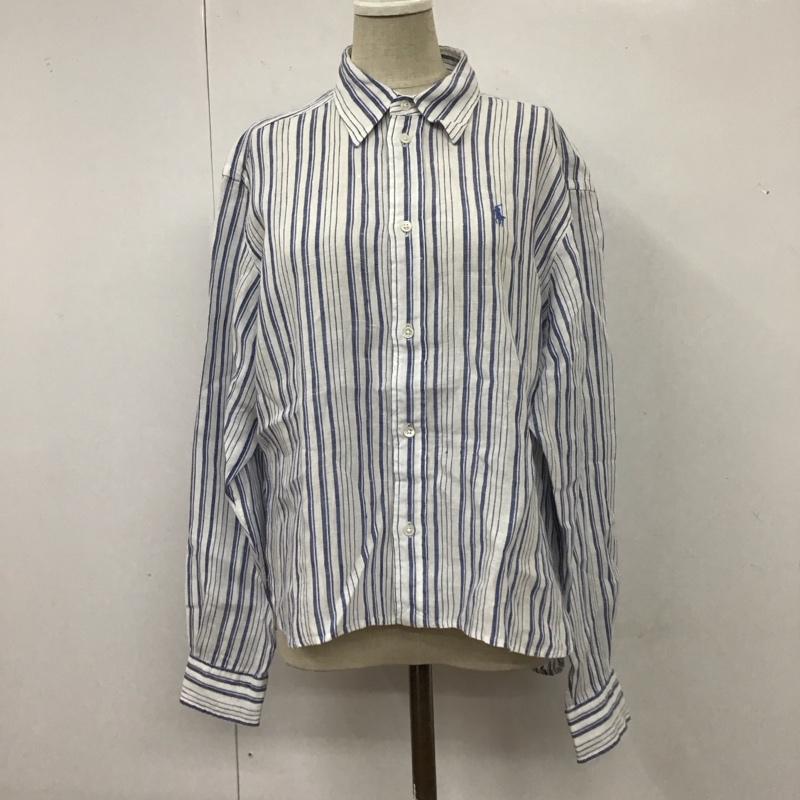 ポロラルフローレン POLO RALPH LAUREN シャツ、ブラウス 長袖 長袖シャツ カラーシャツ ポケットシャツ 長袖カットソー ストライプシャツ XS ストライプ 白 / ホワイト / X 青 / ブルー / レディース USED 古着 中古 10114521