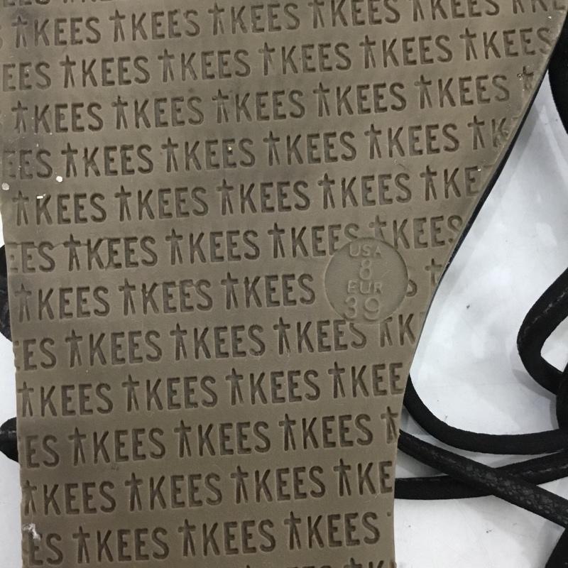 古着 USED サンダル サンダル TKEES 編み上げ レースアップ 39 US:8 無地 黒 / ブラック / レディース USED 古着 中古 10138012