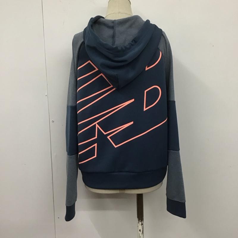 ニューバランス New Balance パーカー 長袖 AWJ01183 フルジップパーカー L ロゴ、文字 紺 / ネイビー / レディース USED 古着 中古 10108145