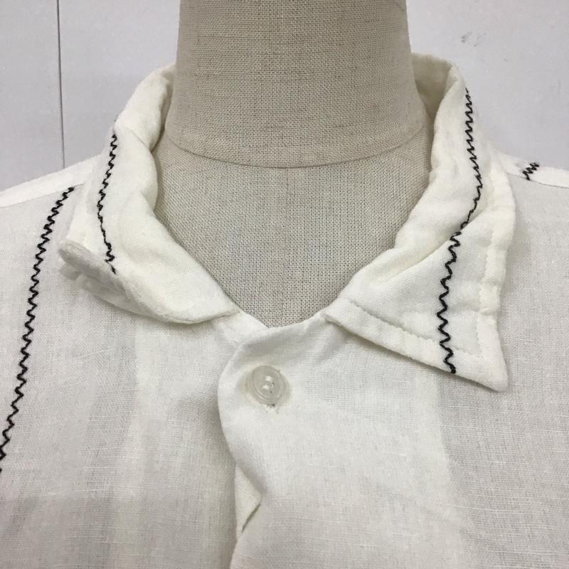 ニコアンド niko and... シャツ、ブラウス 半袖 半袖シャツ カラーシャツ 半袖カットソー 刺繍シャツ M 刺繍 白 / ホワイト / レディース USED 古着 中古 10110245