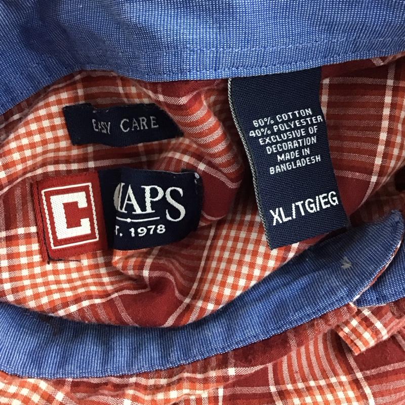 チャップス CHAPS シャツ、ブラウス 半袖 半袖シャツ カラーシャツ 半袖カットソー チェックシャツ XL チェック マルチカラー / マルチカラー / メンズ USED 古着 中古 10124639
