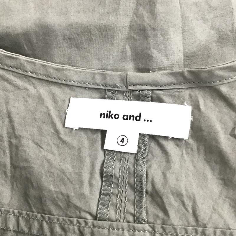 ニコアンド niko and... カットソー 半袖 半袖カットソー クルーネックカットソー 袖リボンカットソー 4 無地 カーキ / カーキ /  レディース USED 古着 中古 10106857