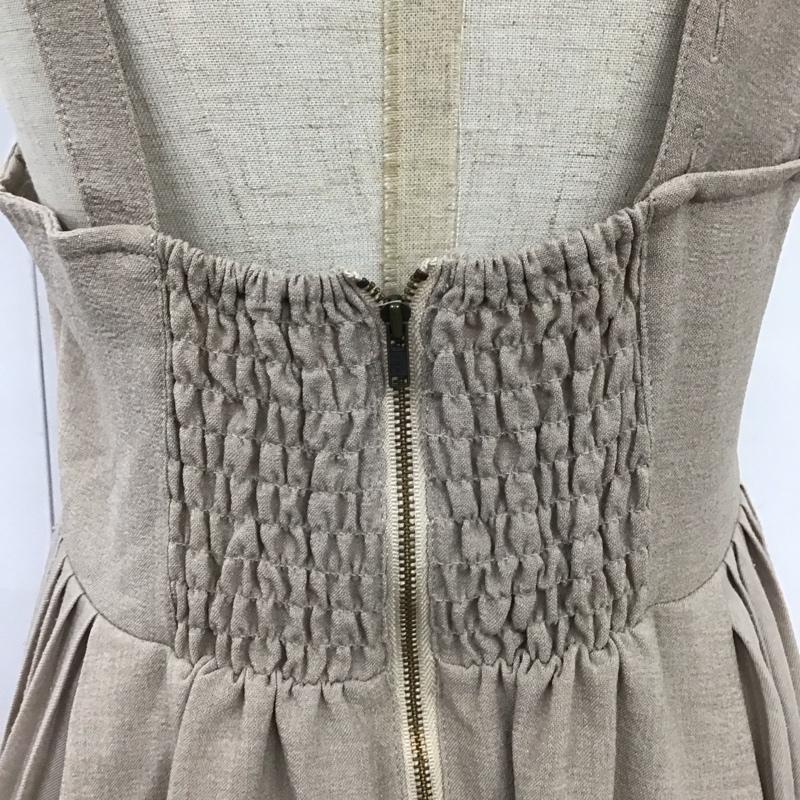 ダブルクローゼット w closet ワンピース ロングスカート 323360 脇プリーツ ジャンスカ 無地 ベージュ / ベージュ / レディース USED 古着 中古 10117732