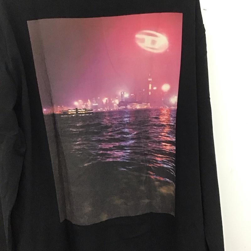 ディーゼル DIESEL Tシャツ 長袖 長袖カットソー 無地カットソー クルーネック L 無地 黒 / ブラック / メンズ USED 古着 中古 10138964