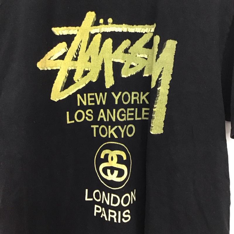 ステューシー STUSSY Tシャツ 半袖 L プリント X ロゴ、文字 黒 / ブラック / メンズ USED 古着 中古 10137006
