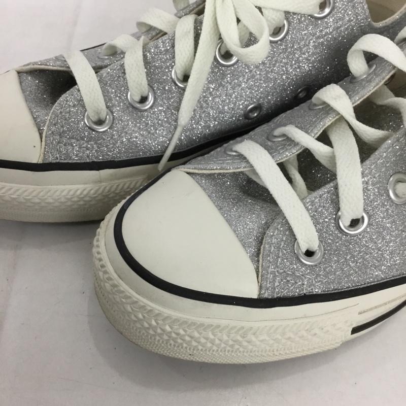 コンバース CONVERSE スニーカー スニーカー 1SD533 ALL STAR R GLITTER グリッター 23.5cm 23.5cm ロゴ、文字 銀 / シルバー / レディース USED 古着 中古 10131811