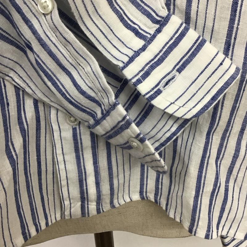 ポロラルフローレン POLO RALPH LAUREN シャツ、ブラウス 長袖 長袖シャツ カラーシャツ ポケットシャツ 長袖カットソー ストライプシャツ XS ストライプ 白 / ホワイト / X 青 / ブルー / レディース USED 古着 中古 10114521