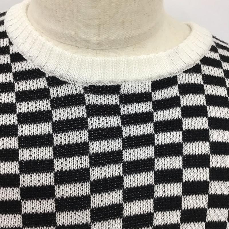 シュプリーム Supreme ニット、セーター 長袖 20SS BackLogoSweater 長袖ニットカットソー セーター L チェック 白 / ホワイト / X 黒 / ブラック / メンズ USED 古着 中古 10115394